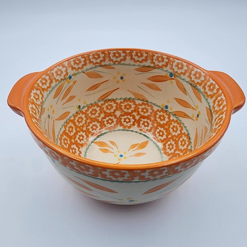 Tara Temptations Presentable Ovenware Old World Bowl 1 Quart w/ Handles Orange